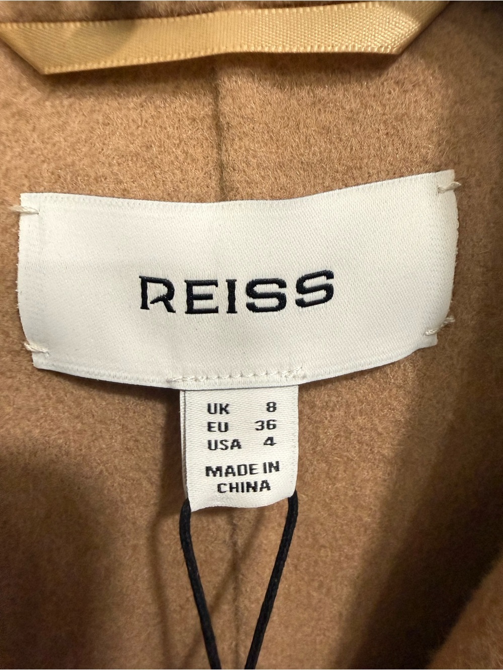 NWT Reiss Lucia Coat Sz 4 in CAMEL - Picture 7 of 9